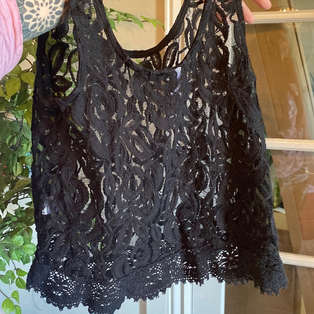 Xhilaration Black Lace Top - Picture 2 of 16